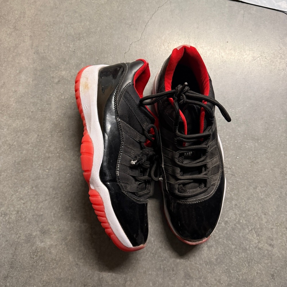 Jordan 11 Retro Low Bred Black Red White Sneakers 528895-012 Mens 10